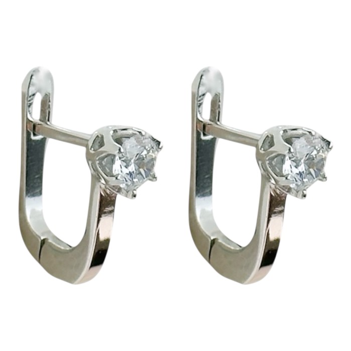 Срібні сережки з золотою пластиною. Артикул 883/884С.Rh