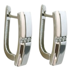 Срібні сережки з золотою пластиною. Артикул 1673С.Rh