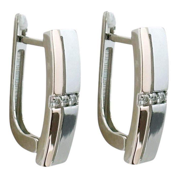 Срібні сережки з золотою пластиною. Артикул 1673С.Rh