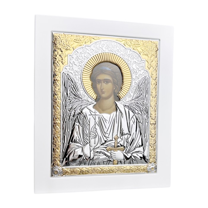 Срібна ікона Ангел-Охоронець Артикул 6702/3W (17,7*21.2 см)