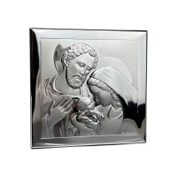 Срібна ікона Св Родина. Артикул 6435/2X ( 12*12 см)