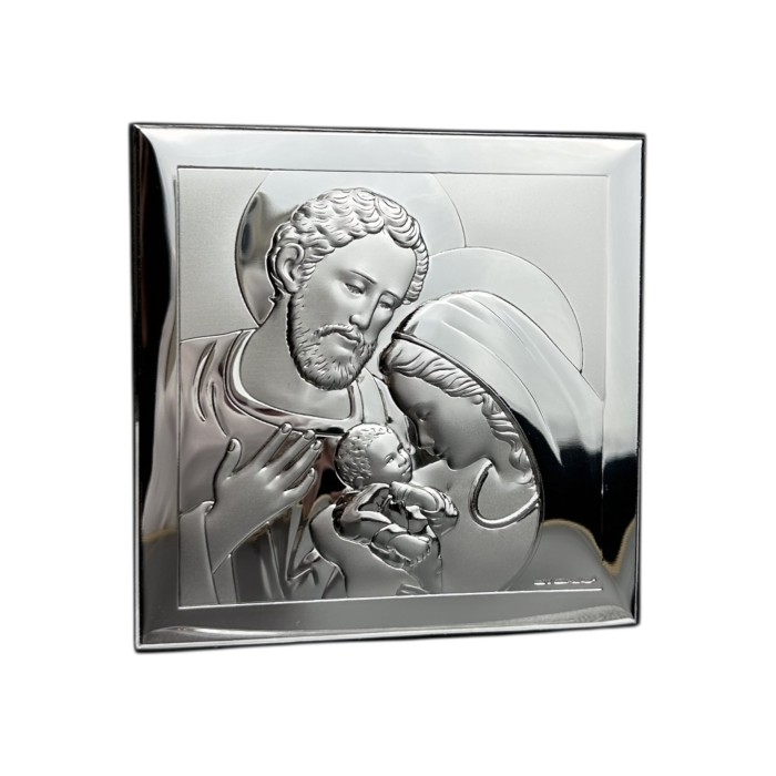 Срібна ікона Св Родина. Артикул 6435/2X ( 12*12 см)