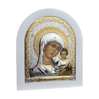 Срібна ікона Казанська БЦ. Артикул 6691/3W (16,5*20 см)
