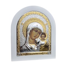Срібна ікона Казанська БЦ. Артикул 6691/3W (16,5*20 см)