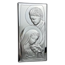 Срібна ікона Св Родина. Артикул 6547/2X  (9*18 см)