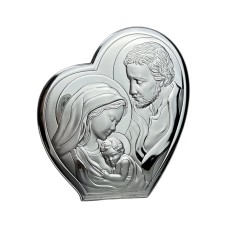 Срібна ікона Св Родина. Артикул  6652/3 (14.5*17 см )