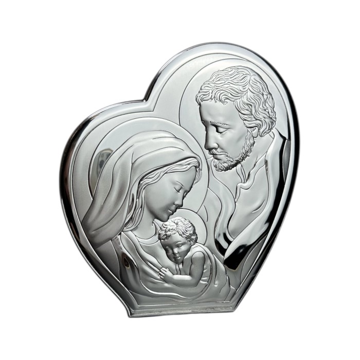 Срібна ікона Св Родина. Артикул  6652/3 (14.5*17 см )