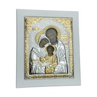 Срібна ікона Св.Родина  Артикул 6696/2W  (13*15,5 см ) 