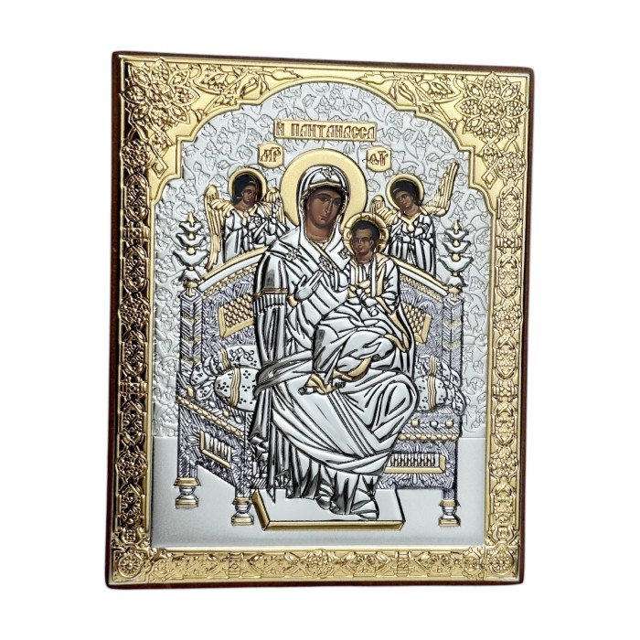 Срібна ікона Всецариця. Артикул 6823/2 (10*12,5 см)