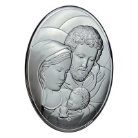 Срібна ікона Св Родина. Артикул 6555/3Х  (13*18 см)