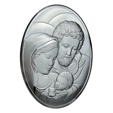 Срібна ікона Св Родина. Артикул 6555/3Х  (13*18 см)