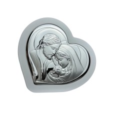Срібна ікона Св Родина. Артикул 6432/3W (19.3*18 см)