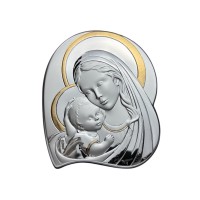 Срібна ікона Матір Божа з Ісусиком. Артикул 452650 (12*14 см)