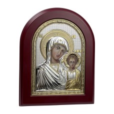 Срібна ікона Богородиця з Ісусом. Артикул Ar4-04/в (14.5*18 см)
