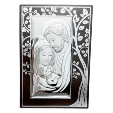 Срібна ікона Свята Родина. Артикул QF6005М/2  (12*18 см)