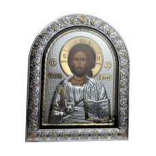 Срібна ікона Ісус Христос. Артикул EPZ5-001AG-BR/P (21*25 см)