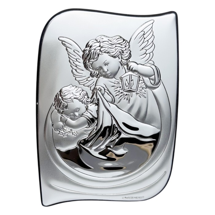 Срібна ікона Ангел Охоронець. Артикул 6473/2  (7.5*10 см)