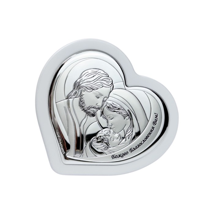 Срібна ікона Свята Родина. Артикул QF6003/2W  (13.8*12m см)