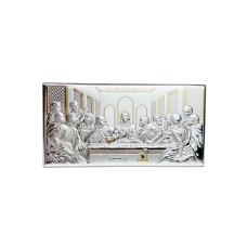 Срібна ікона Тайна вечеря. Артикул 6465/2О (24*12 см)