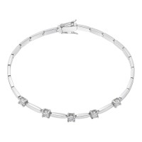 Золотий браслет з білого золота та діамантами Розмір 17 Артикул 55126