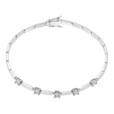 Золотий браслет з білого золота та діамантами Розмір 17 Артикул 55126