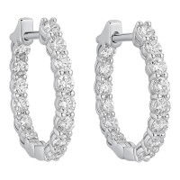 Золоті сережки з білого золота з діамантами Артикул 23337