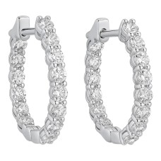 Золоті сережки з білого золота з діамантами Артикул 23337