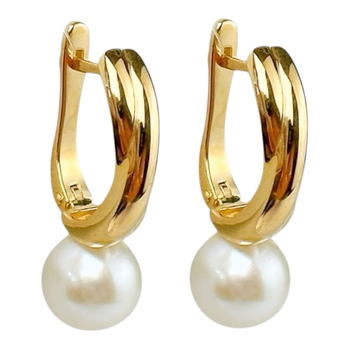 Золоті сережки з перлиною Артикул 2191339101