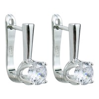 Срібні дитячі сережки з фіанітом Артикул 9520406б