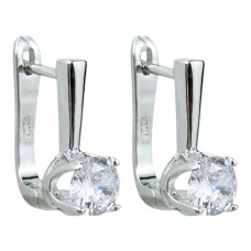 Срібні дитячі сережки з фіанітом Артикул 9520406б