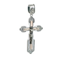 Срібний хрестик з золотою пластиною Артикул КДУ-51/1