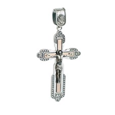 Срібний хрестик з золотою пластиною Артикул КДУ-51/1