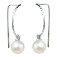 Золоті сережки з перлиною та білого золота Артикул 2111359102