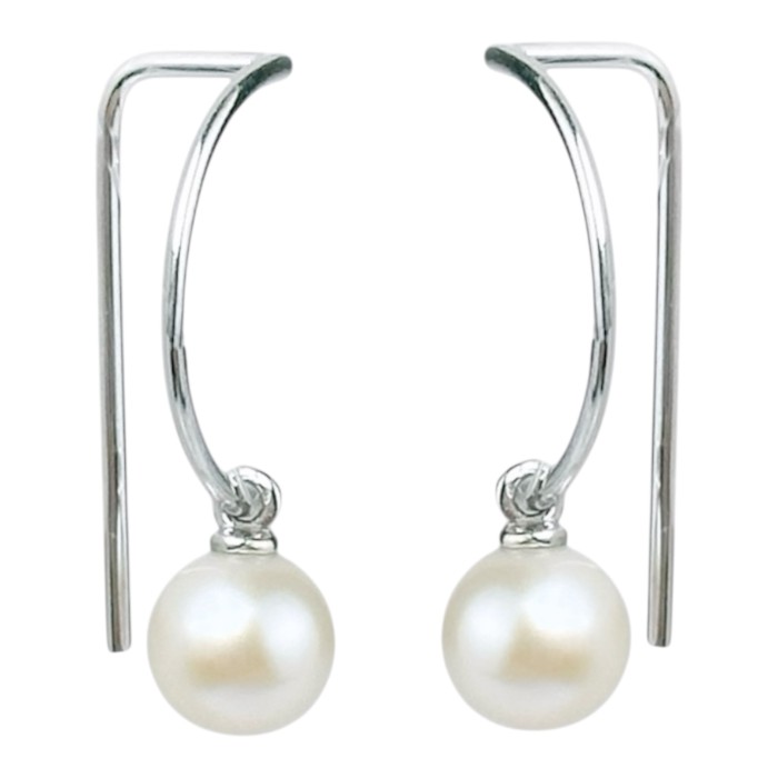 Золоті сережки з перлиною та білого золота Артикул 2111359102