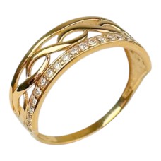 Золота каблучка з фіанітами Артикул 1106038101