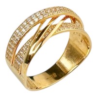 Золота каблучка з фіанітами Артикул 1106500101 Розмір 17,0