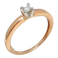 Золота каблучка з діамантом Розмір 16 Артикул 750814