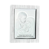 Срібна ікона Cвята Родина. Артикул QF6001/3S  (23*29 см)