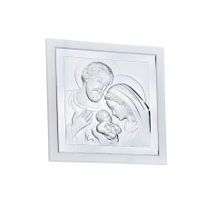 Срібна ікона Cвята Родина. Артикул 6435/5W (23*23 см)