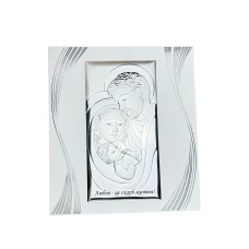 Срібна ікона Cвята Родина. Артикул QF6005FP/5 (27*43 см) 