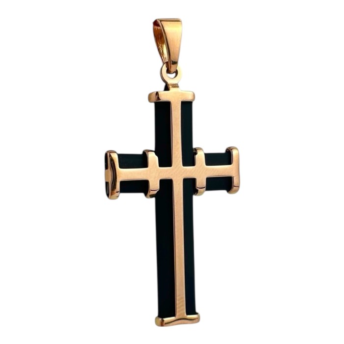 Золотий хрестик з каучуком Артикул 940010