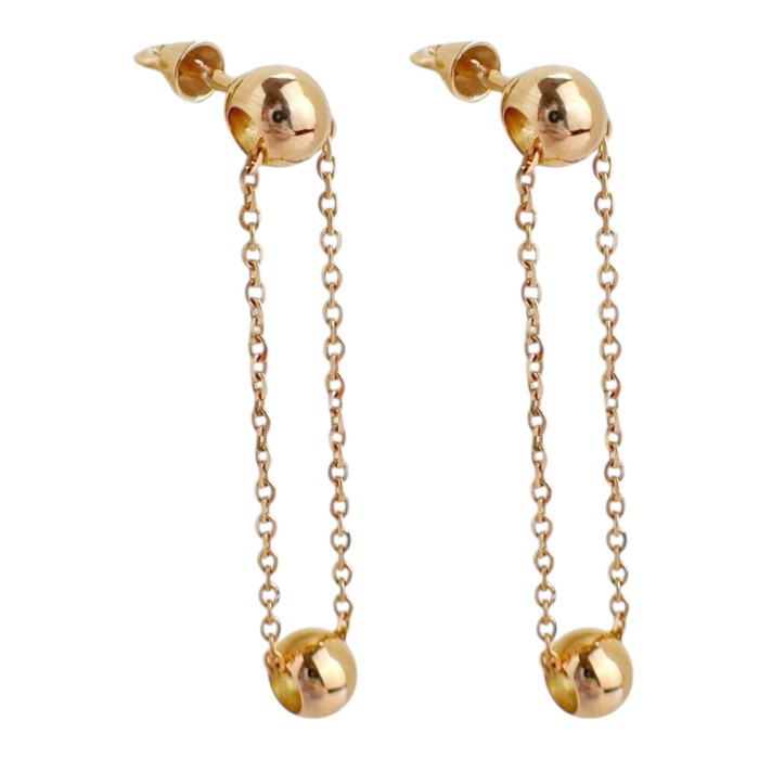 Золоті сережки з підвісками Артикул 580145