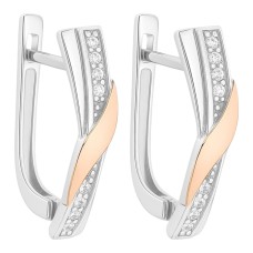 Срібні сережки з золотою пластиною. Артикул 1575С.Rh