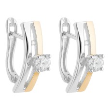 Срібні сережки з золотою пластиною. Артикул 1571С.Rh