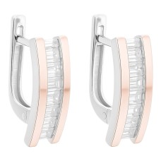 Срібні сережки з золотою пластиною. Артикул 196С.Rh