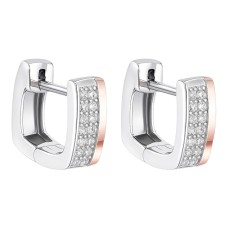 Срібні сережки з золотою пластиною. Артикул 414С проста.Rh