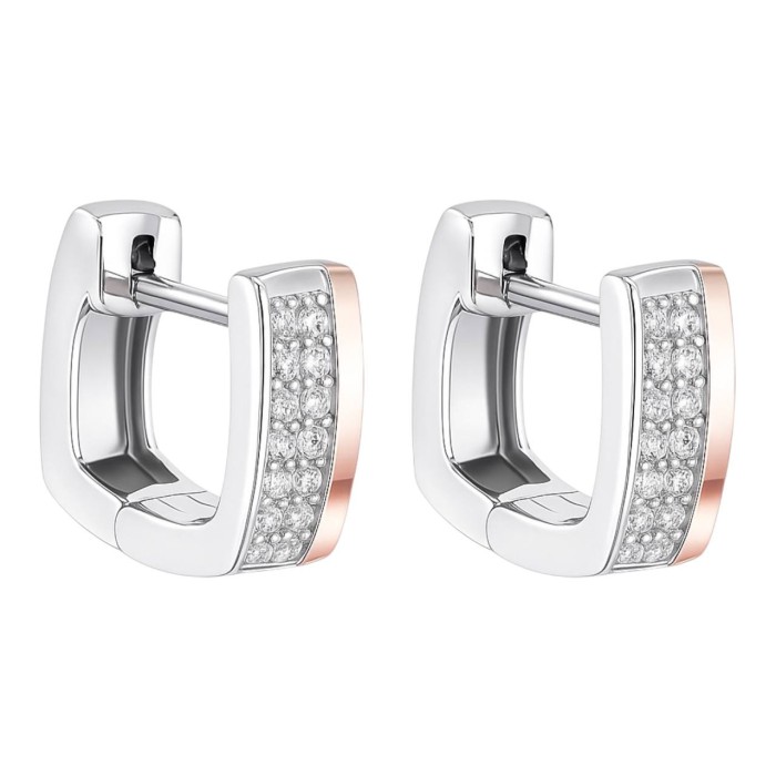 Срібні сережки з золотою пластиною. Артикул 414С проста.Rh