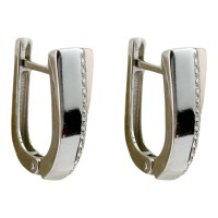 Срібні сережки з золотою пластиною. Артикул 1600С.Rh