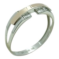 Срібна каблучка з золотою пластиною Артикул 1596К.Rh Розмір 18,5 