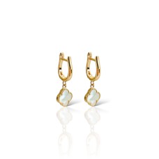 Золоті сережки з перламутром "Клевер" Артикул 211860